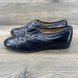Vittorio Ponti Black Leather Dress Shoes Oxfords Formal Size 10 Menswear